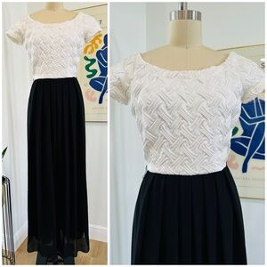 Vintage 90’s Wide Leg Black and White Jumpsuit